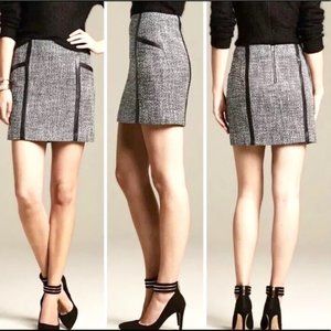 Banana Republic black and white tweed skirt -4